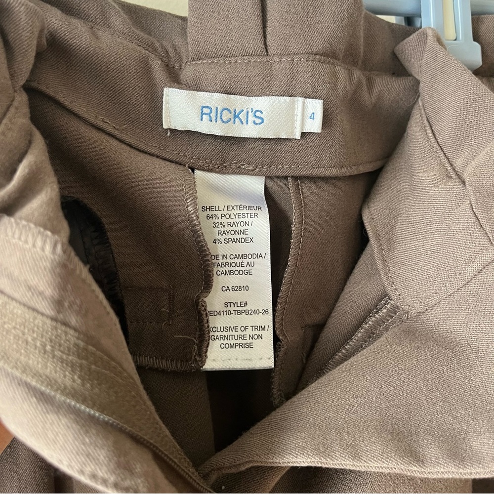 Ricki’s Taupe High Rise Tapered Dress Pants Women’s 4 Work Office Trousers - Picture 8 of 9